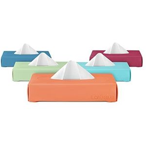 LastTissue® LastTissue Herbruikbare zakdoekenbox – met 18 zachte biologische katoenen doeken, milieuvriendelijke en duurzame zakdoekhouder en keukenpapier voor de neus (perzik)