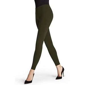 FALKE Naadloze ondoorzichtige leggings voor dames, effen, naadloos, comfortabele tailleband in de taille voor dagelijks gebruik en werk, fijne zachte draad, 1 paar, Groen (Artichoke 7436)