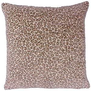 Riva Paoletti Leo kussensloop - Chenille - Luipaardprint - 100% polyester - 45 x 45 cm - Taupe - 45 x 45 cm