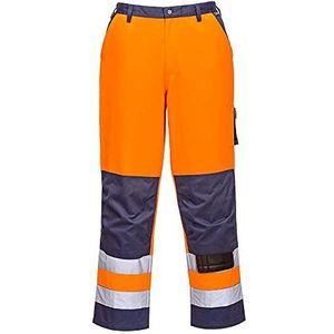 Portwest Lyon broek met hoge zichtbaarheid, broeklengte: groot, kleur: oranje/marineblauw, maat: XXL, TX51ONTXXL