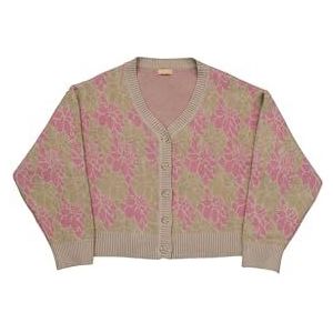 BALOU Lot de 100 cardigans à manches longues en grosse maille florale pour femme, rose, 38