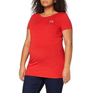 Supermom Ss Embroidery zwangerschapsshirt voor dames, Rood (Chinees Rood P459)