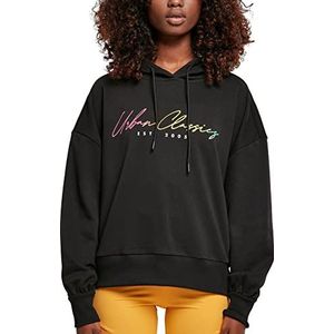 Urban Classics Oversized Rainbow Hoodie dames sweatshirt, zwart.