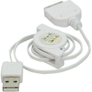 Waytex 11216 Uittrekbare USB-kabel voor iPhone, wit