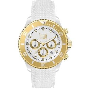 Ice-Watch - ICE Chrono White Gold - Wit dameshorloge met siliconen band - Chrono - 021595 (Medium), wit, goud, riem