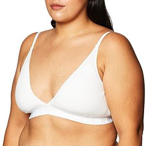 DKNY Litewear Rib Bralette Naadloze beha voor dames, popeline wit, XL, witte popeline