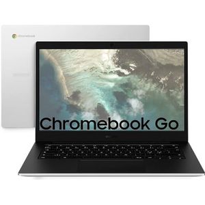 Samsung Galaxy Chromebook Go, XE340XDA-KA1IT Chrome OS laptop, Intel Celeron processor, 14 inch Full HD led-display, 4 GB RAM, 64 GB eMMC-geheugen, USB-C, zilver (Italiaanse versie)