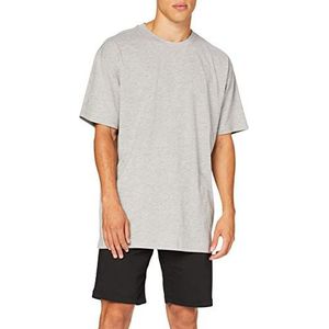 Build Your Brand Oversized dikke thee heren T-shirt, grijs.