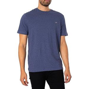GANT Reg Shield Ss T-shirt voor heren, Donkerblauwe jeansmix.