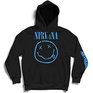 Nirvana Nevermind Smile Sweatshirt met capuchon voor heren, zwart, regular/normale pasvorm, zwart.