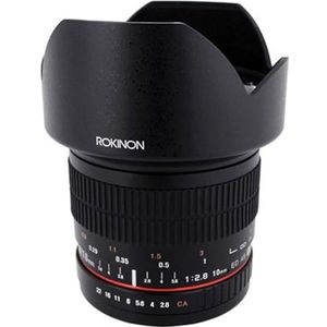 Rokinon F2.8 ED AS NCS 10mm Ultra groothoeklens voor Sony E-Mount (NEX) (10M-E) camera's, zwart