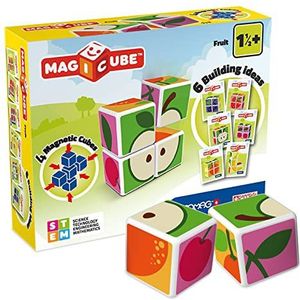 Geomag MagiCube 131 Fruit, magneetconstructies en educatieve spelletjes, 4 magnetische kubussen