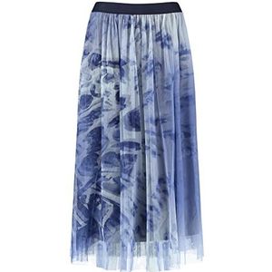 Gerry Weber 110008-35031 damesrok, Print ecru/wit/blauw