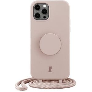 PopSockets x Just Elegance beschermhoes voor iPhone 12 Pro Max met afneembare gevlochten halsband en verwisselbare PopTop – Breath Pink