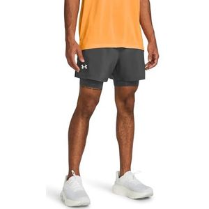 Under Armour 2-in-1 Launch Run 5 inch shorts voor heren, Castlerock / Castlerock / Reflecterend