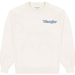 Wrangler Graphic Crew Sweatshirt voor heren, Worn White