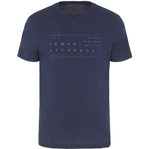 Armani Exchange T-shirt pour homme avec logo imprimé, coupe droite, Blazer bleu marine., XS
