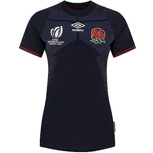 Umbro Rugby shirt voor dames rugby wereldkampioenschap Engeland 2023 marineblauw/rood