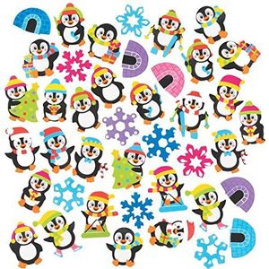 Baker Ross FC249 Pinguïn stickers voor kinderen, knutselen, kaarten, scrapbooking, 200 stuks