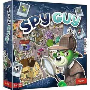 Trefl - Spy Guy-Coöperatief Detective Game Zoek bewijs en vang de crimineel, groot bord met een stad, Familiespel voor volwassenen en kinderen vanaf 5 jaar