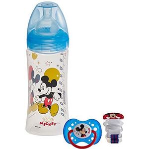 Dodie Micky Mouse Set (1 fles 330 ml + 1 fopspeen + 18 maanden + 1 fopspeenhouder)