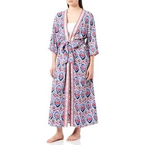 NALLY Kimono pour femme, Bleu multicolore., L