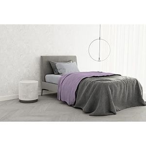 Parure de lit 100% coton TRENDY Chic pour lit simple, lilas