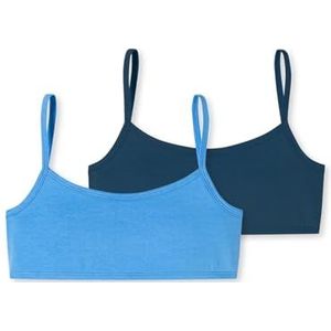 Schiesser Lot de 2 sous-vêtements bustier pour fille avec bretelles spaghetti - 95/5 coton biologique - Taille 140 à 176, Assorti 1_180965, 164