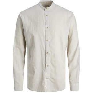 JACK & JONES Jjesummer Band Linen T-shirt pour homme Ls Sn Chino, Crockery/Stripes :/White, XL