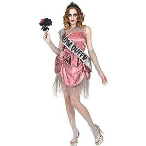 Widmann - Zombie koningin baljurk met sjaal, handschoenen, zonder vingers, tiara, Halloween, carnaval, themafeest