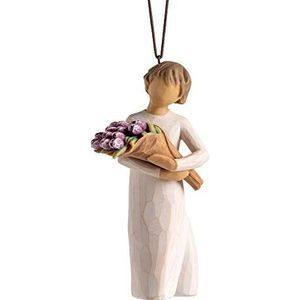 Willow Tree Verrassingsdecoratie, handbeschilderd gesneden figuur