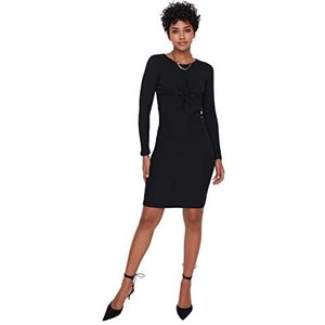 Trendyol Dames Gebreide jurk Basic Midi-jurk Zwart S, zwart.