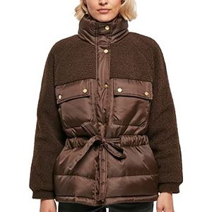 Urban Classics Sherpa Mix gewatteerde jas voor dames, bruin, S, Bruin