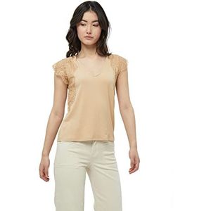 Desires T-shirt en dentelle avec manches à rabat Carita femme, Beige (0975 Cuban Sand), XXL