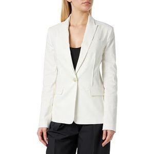 Pinko Ghera Veste en lin stretch avec bouton effet nacre Blazer pour femme, Z07_Blanc Soie, 32