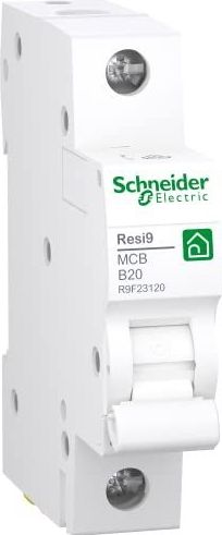 Schneider Electric R9F23120 Resi9 stroomonderbreker 1P, 20 A, karakteristiek B, 6 kA