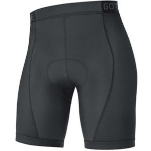 GORE Wear Dames fietsbroek ademend, met inzetstuk van chamoisleer, Gore C3 Women Liner Shorts Tights+, maat: 40, kleur: zwart, 100129, zwart.