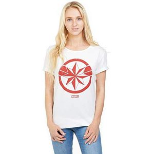 Marvel Avengers Captain Marvel T-shirt voor dames, 1 stuk, Wit (wit wit)