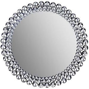 Everly Hart Collection Ronde spiegel met strass-steentjes, 61 x 61 cm, zilverkleurig