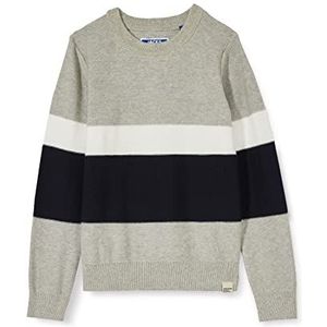 Jack & Jones Junior Jornewport gebreide trui voor jongens, ronde hals, lichtgrijs gemêleerd