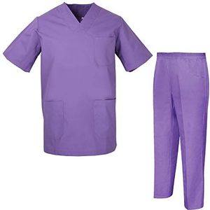 Misemiya - Uniformset, uniseks, blouse, medisch uniform, met bovendeel en broek, Ref.8178, Kasaca sanitair 817-13 lila