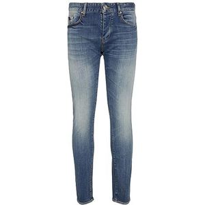 Armani Exchange Comfortabele en nauwsluitende katoenen denim, medium blauwe jeans voor heren, Blauw