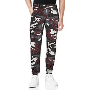 Urban Classics Camo 2.0 Cargo-joggingbroek voor heren, meerkleurig (Wine Camo 02244)