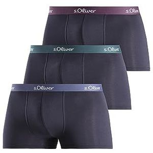 s.Oliver 3 x s.Oliver Basic boxershorts voor heren, 3 stuks, 3 x marineblauw