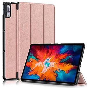 Smart Case compatibel met Lenovo Tab P11 Pro 11,5 inch 2020 (TB-J706F/J716F) Tablet (Auto Sleep/Wake) Drievoudig inklapbare PU-lederen hoes + harde schaal van PC - Pink