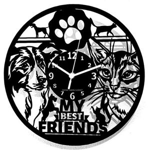 Instant Karma Clocks Wandklok - hond kat huisdieren dierenkliniek cadeau-idee diameter 30 cm zwart