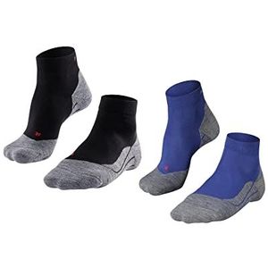 FALKE RU4 Hardloopsokken voor heren, katoen, zwart, grijs, vele kleuren, medium dikke sneakersokken zonder patroon, met gemiddelde wattering, korte sport- en joggingsokken, meerkleurig (assortiment 20)