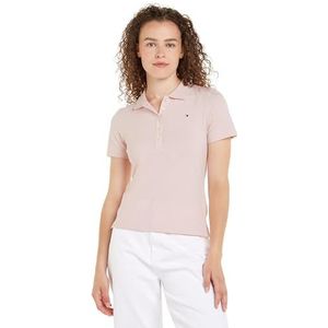 Tommy Hilfiger Slim Pique Ss 1985 Poloshirt S/S dames, Fancy Roze