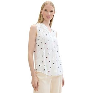 TOM TAILOR 1042950 Damesblouse (1 stuk), 36383 - Gebroken wit gebroken wit bloemenontwerp