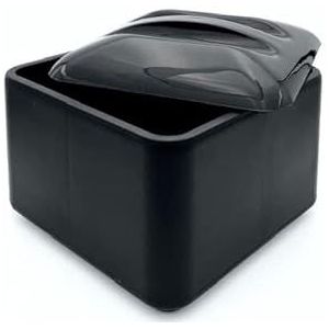 MC Ristorazione - Vierkante ijsemmer van kunststof 6 liter in de kleur zwart, gemaakt in Italië